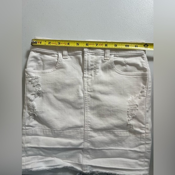 J BRAND Lela Mid Rise Destructed Pencil white Denim Skirt distressed look 23 - Picture 7 of 9